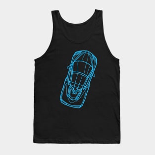 Rapid Blue C8 Corvette racecar Silhouette Outline Amplify Orange Supercar Sports car Racing car Tank Top